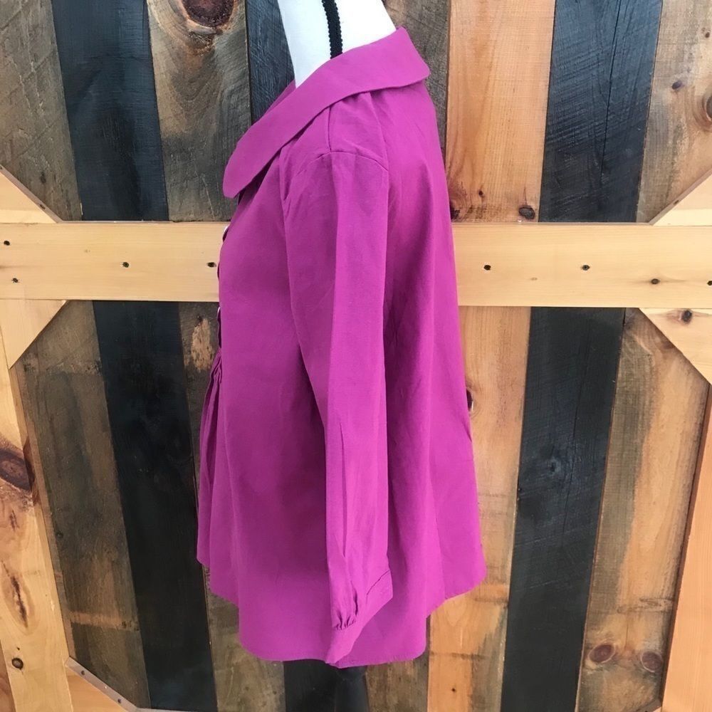 MISSLOOK button front round collar blouse,size L - Picture 5 of 6